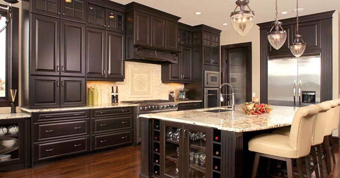 kitchen design with dark cabinets