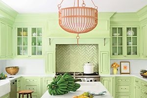 Kitchen with bright and bold colors