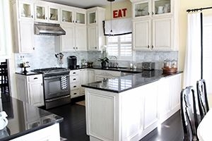 Kitchen with stainless steel appliances,