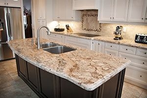 Cracked stone countertop