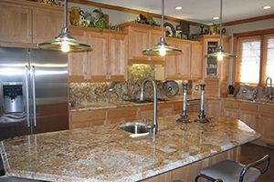 Granite counters being installed