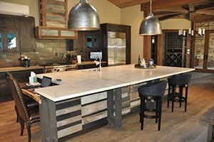 Pots and pans on top of quartz counters