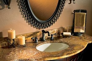 bathroom with granite counters