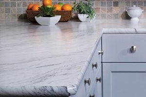 closeup of marble counters with edge profiles