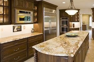 kitchen or bath with granite counters