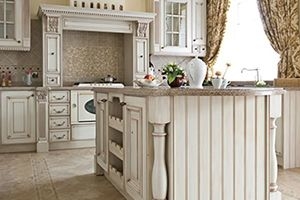 old-fashioned kitchen with stone countertop