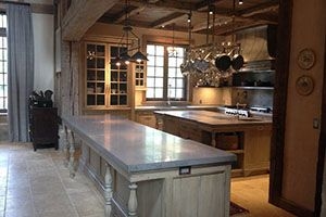 kitchen with concrete counters