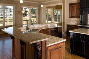 kitchen with granite or marble counters