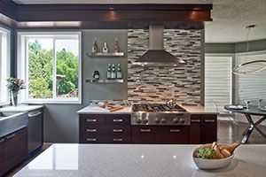 kitchen with quartz counters