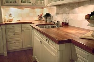 kitchen with solid surface counters
