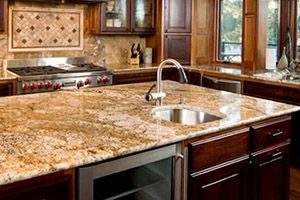 close-up of a granite counter