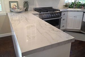 close-up of a quartz counter