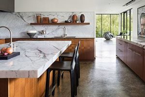 kitchen with marble counters