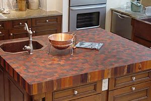 warped or cracked wood countertop