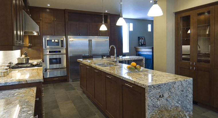 (countertop with waterfall edge
