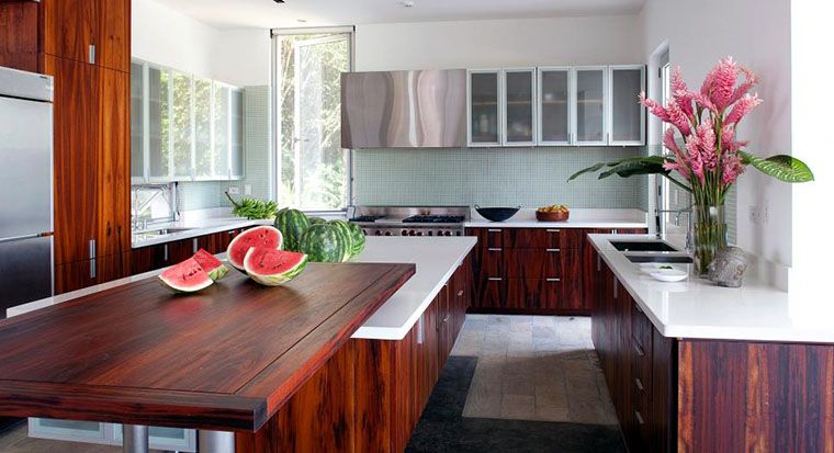 wood and stone countertops