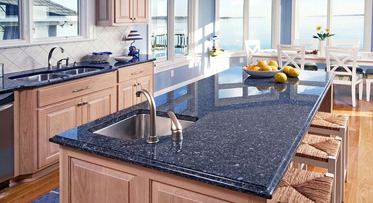blue granite countertops