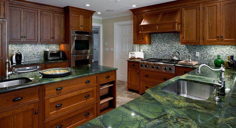 green granite countertops