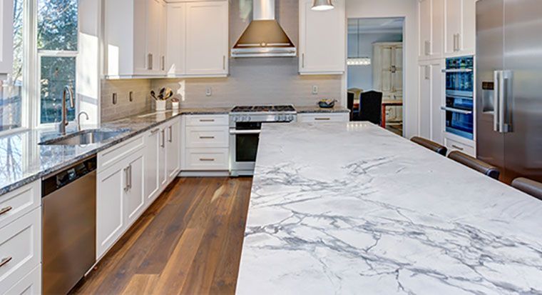 polished marble kitchen countertops