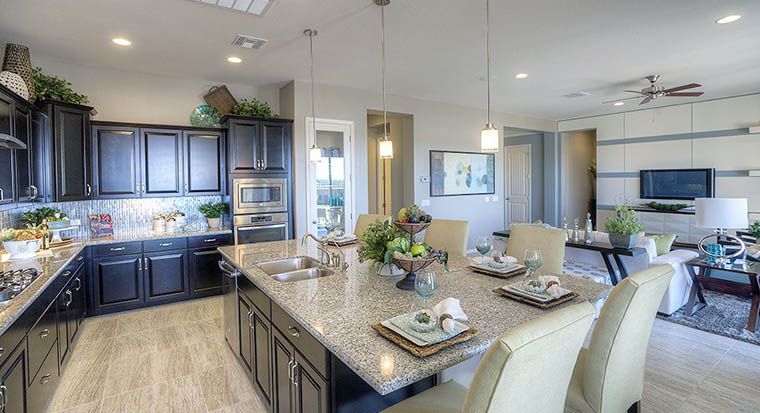 open floor layout with granite countertops